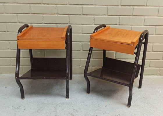 Image 1 of Nachttische von Jacques Hitier aus der Mitte des Jahrhunderts