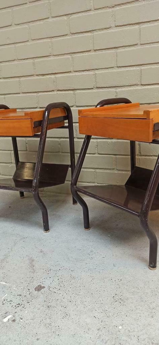 Image 1 of Nachttische von Jacques Hitier aus der Mitte des Jahrhunderts