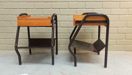 Image 1 of Nachttische von Jacques Hitier aus der Mitte des Jahrhunderts