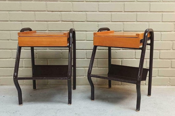 Image 1 of Nachttische von Jacques Hitier aus der Mitte des Jahrhunderts