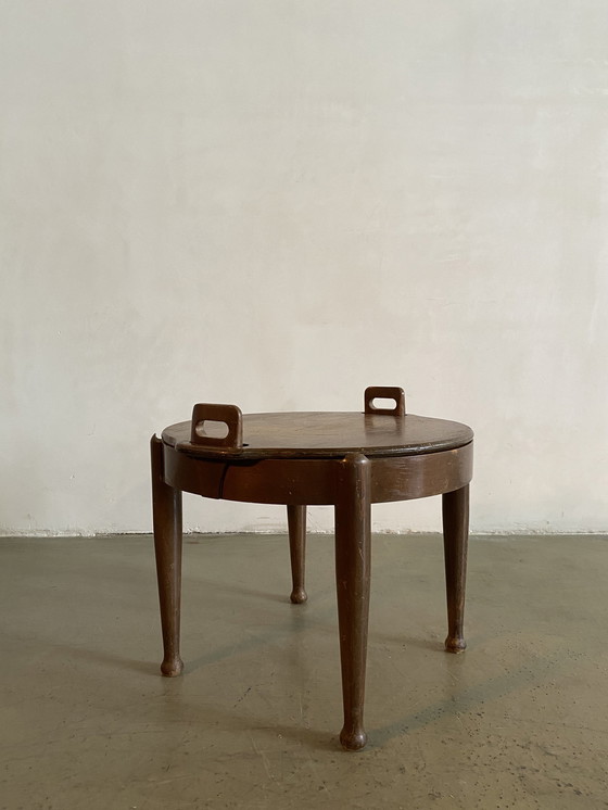 Image 1 of Niedriger B.J. Hansen Hocker mit umkehrbarer Tischplatte, Norwegen, 1960er