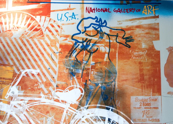 Image 1 of Robert Rauschenberg - Siebdruck-Lithographie „Fahrrad“.