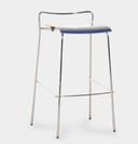 Design-Barhocker Piiroinen Chip, (Design: Antti Kotilainen) blau, 4-Fuß-Gestell