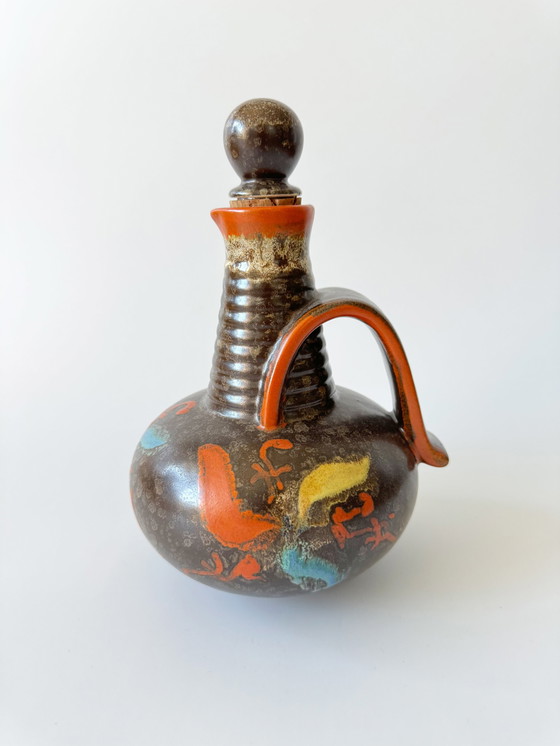 Image 1 of Carstens Uffrecht Art Deco Krug Mit Stöpsel Aus Keramik 878, Deutschland 1920Er, Handarbeit, Handwerkskunst, Studio Töpferei