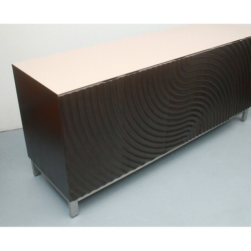 Vintage-Lowboard aus silbernem Metall, 1970er Jahre