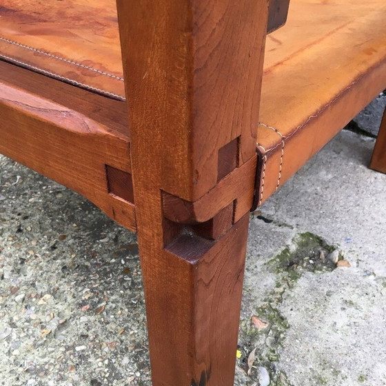 Image 1 of Vintage Sessel S10 "Sahara" in Leder und Ulme von Pierre Chapo um 1960
