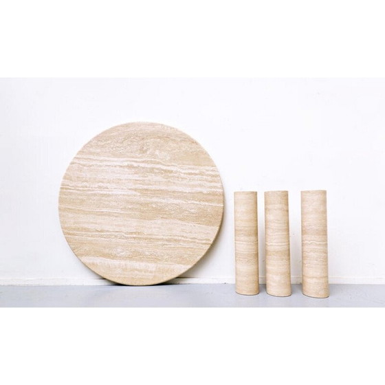 Image 1 of Zeitgenössischer Esstisch aus Travertin, Italien