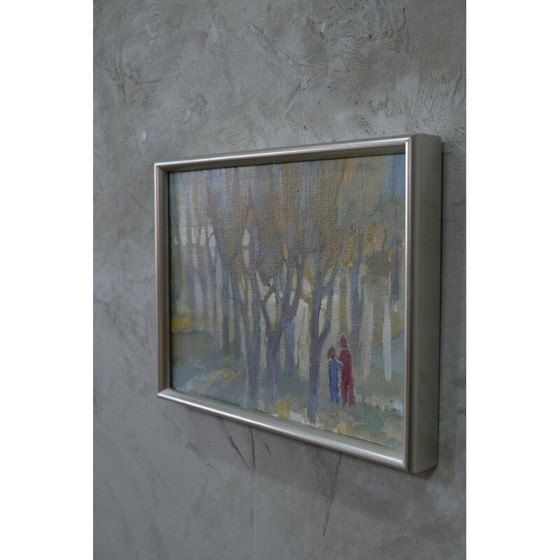 Image 1 of Vintage Ölgemälde auf moderner Leinwand von Hildegard Schüller-Falk, Schweden 1993