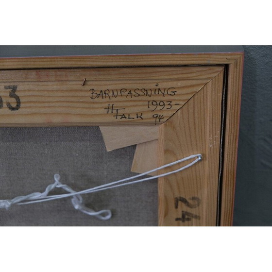 Image 1 of Vintage Ölgemälde auf moderner Leinwand von Hildegard Schüller-Falk, Schweden 1993