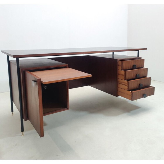 Image 1 of Italienischer Schreibtisch aus der Mitte des Jahrhunderts mit Schubladen aus Holz, 1960er Jahre