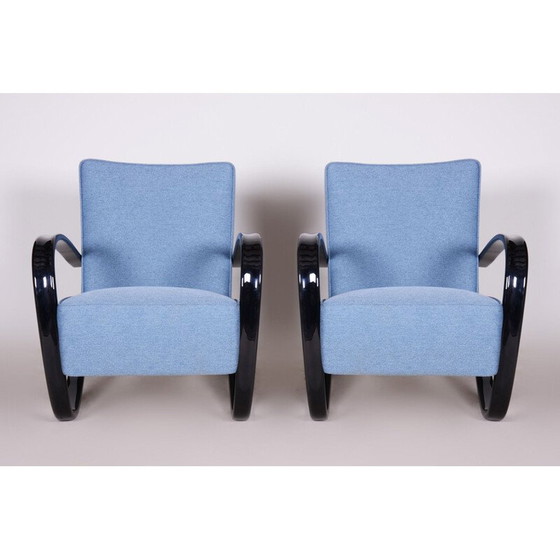 Image 1 of Ein Paar blaue Sessel von Halabala für Up Zavody, Tschechoslowakei 1930