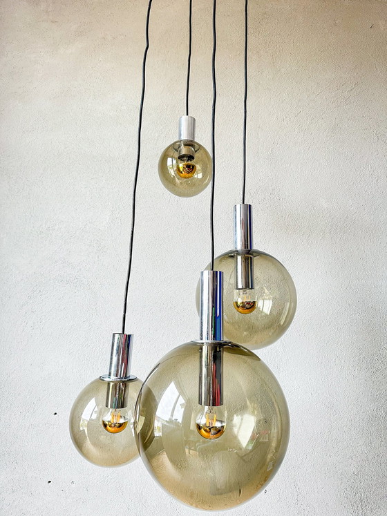 Image 1 of Vintage Glashütte Limburg Kaskade Lampe