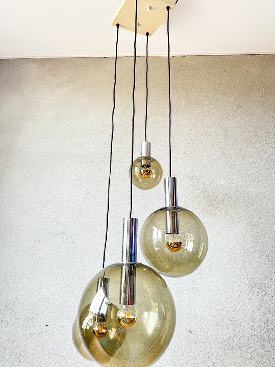 Image 1 of Vintage Glashütte Limburg Kaskade Lampe