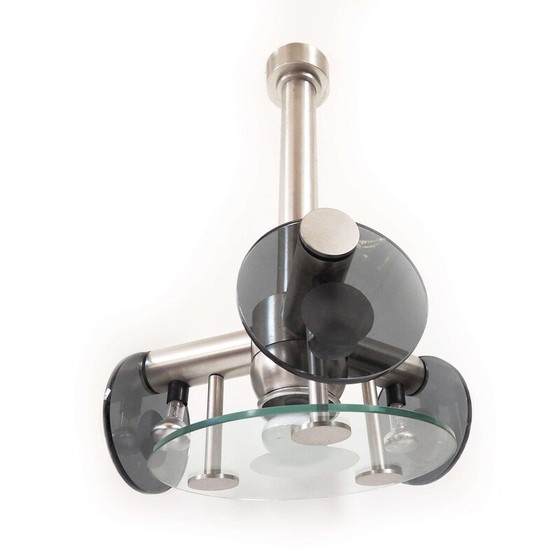 Image 1 of Vintage-Hängeleuchte aus Rauchglas