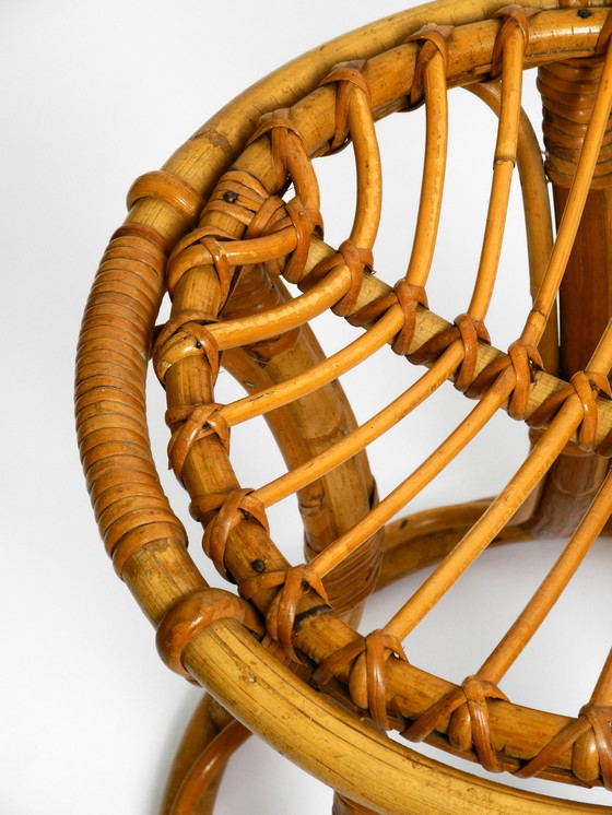 Image 1 of Paar originale italienische Bambushocker aus den 1960er Jahren