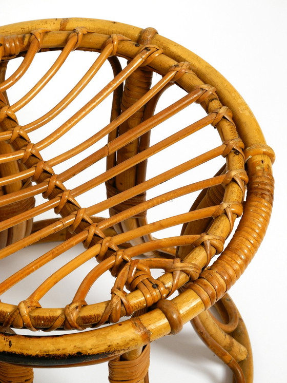 Image 1 of Paar originale italienische Bambushocker aus den 1960er Jahren