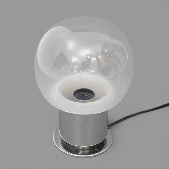 Image 1 of Paar Tischlampen aus Glas und verchromtem Metall, 1970er Jahre