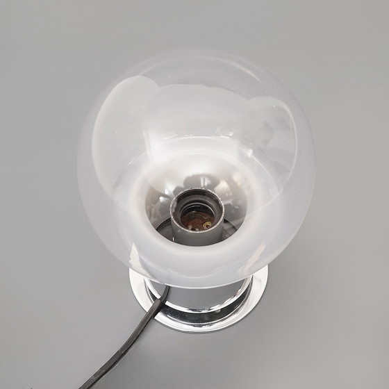 Image 1 of Paar Tischlampen aus Glas und verchromtem Metall, 1970er Jahre