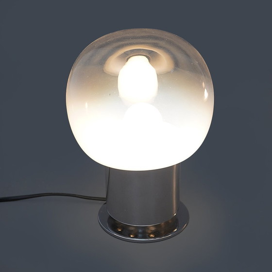 Image 1 of Paar Tischlampen aus Glas und verchromtem Metall, 1970er Jahre