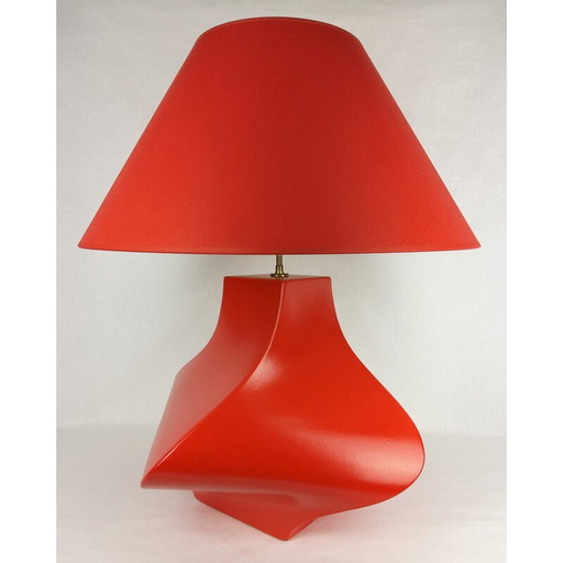 Alte Kostka-Lampe aus roter Keramik von Y Boudry, Frankreich 1990