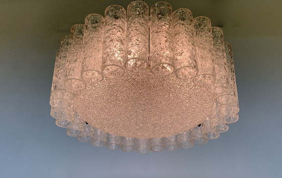Image 1 of Doria Leuchten Glasröhren Kronleuchter Flush Mount - 1960s