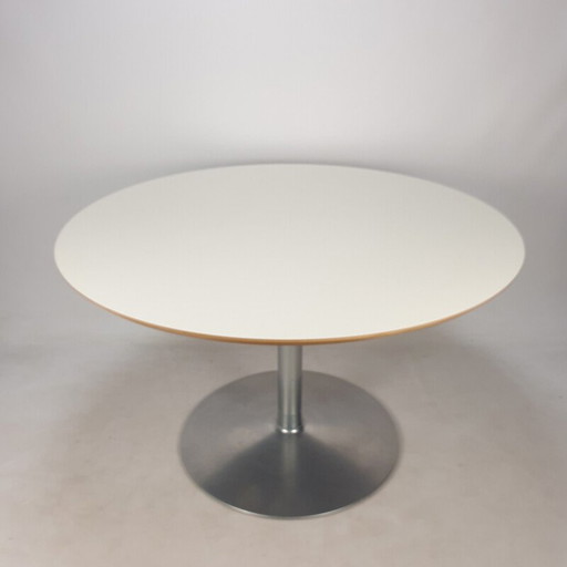 Runder Esstisch aus weiß furniertem Holz von Pierre Paulin für Artifort, 1960