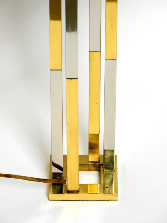 Image 1 of Paar sehr seltene 1970er Xxl-Messing-Tischlampen der Vereinigten Werkstätten