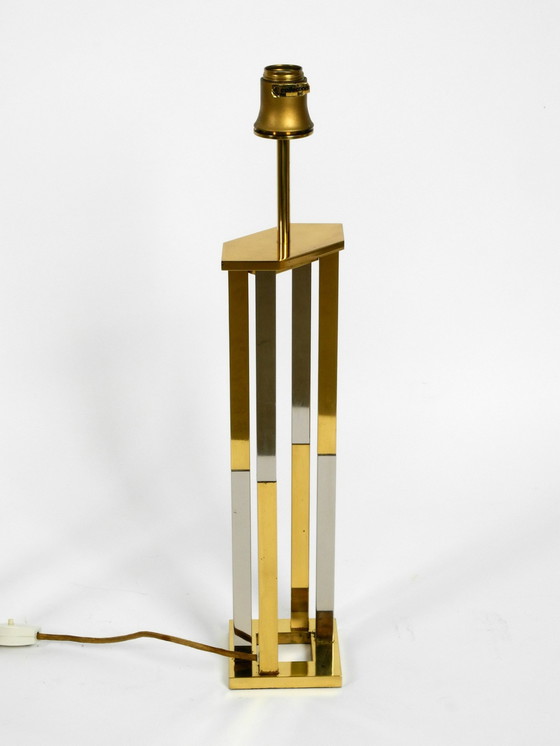 Image 1 of Paar sehr seltene 1970er Xxl-Messing-Tischlampen der Vereinigten Werkstätten