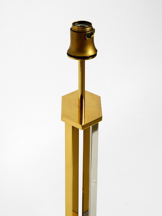 Image 1 of Paar sehr seltene 1970er Xxl-Messing-Tischlampen der Vereinigten Werkstätten