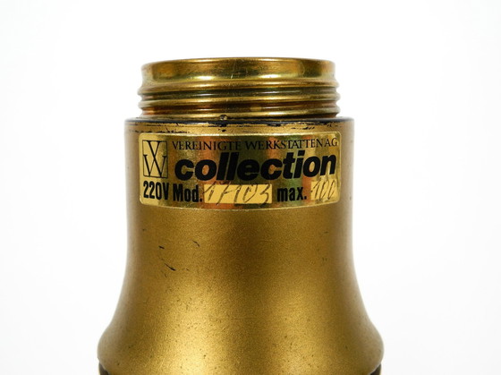 Image 1 of Paar sehr seltene 1970er Xxl-Messing-Tischlampen der Vereinigten Werkstätten