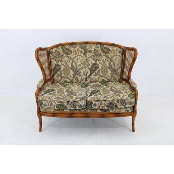 Image 1 of Zweisitzer-Sofa aus Rattan, Italien 1960er Jahre