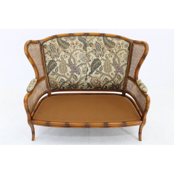 Image 1 of Zweisitzer-Sofa aus Rattan, Italien 1960er Jahre