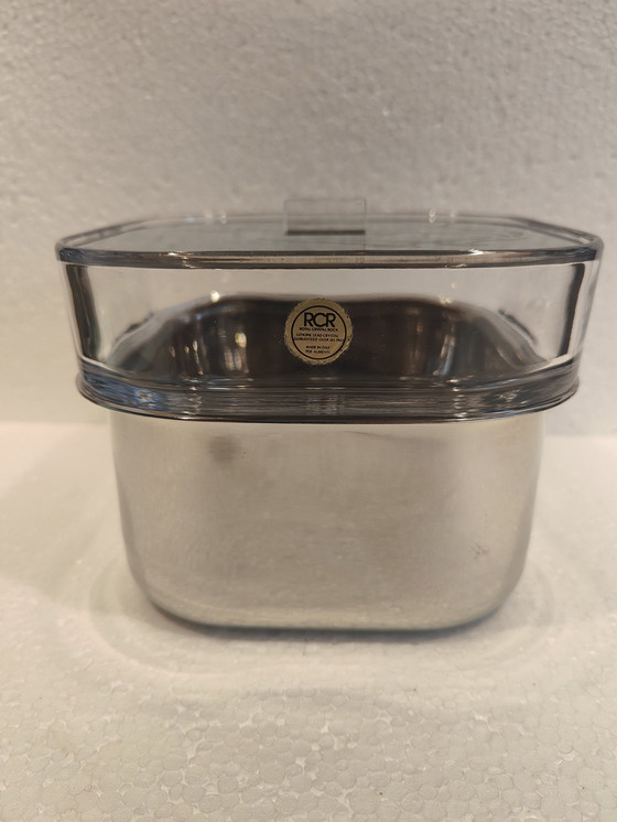 Image 1 of Eiskübel aus Glas und Stahl von Roberto Sambonet, 1980er Jahre