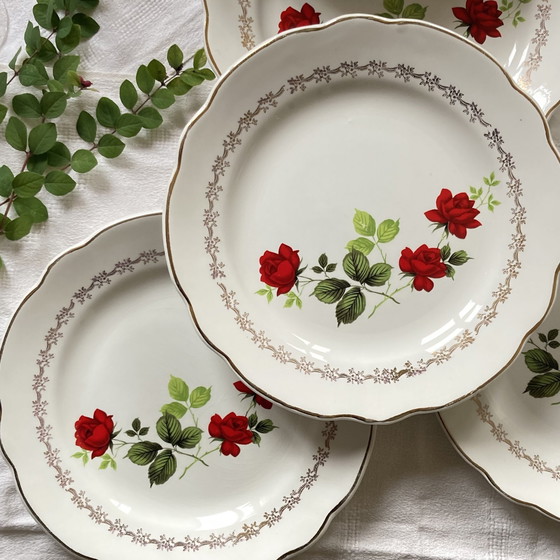 Image 1 of Lot Von 6 Flachen Tellern Steingut Ehemalige Manufacture Française De Sarreguemines