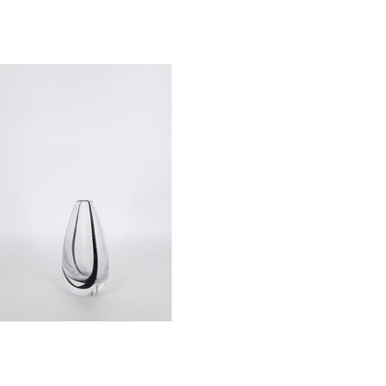 Image 1 of Vintage Contour Glasvase von Vicke Lindstrand für Kosta, skandinavisch 1950