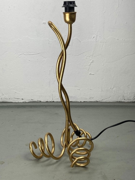 Image 1 of Bouclé-Schirm Curly Wavy Free Form Tischlampe, 1960S