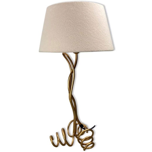 Bouclé-Schirm Curly Wavy Free Form Tischlampe, 1960S