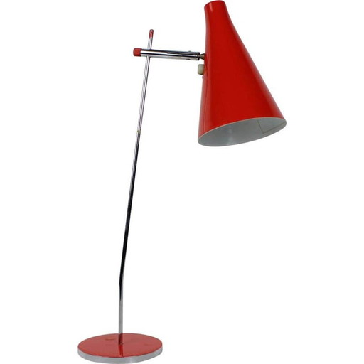 Vintage Tischlampe aus lackiertem und verchromtem Metall von Josef Hurka, Tschechoslowakei 1960