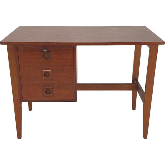 Image 1 of Vintage dänischer Teakholz Schreibtisch, Dänemark 1970er