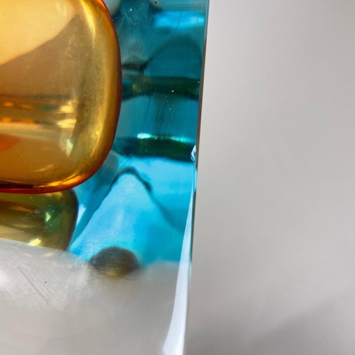 Mehrfarbige Vase aus Muranoglas Sommerso, Italien 1970er Jahre