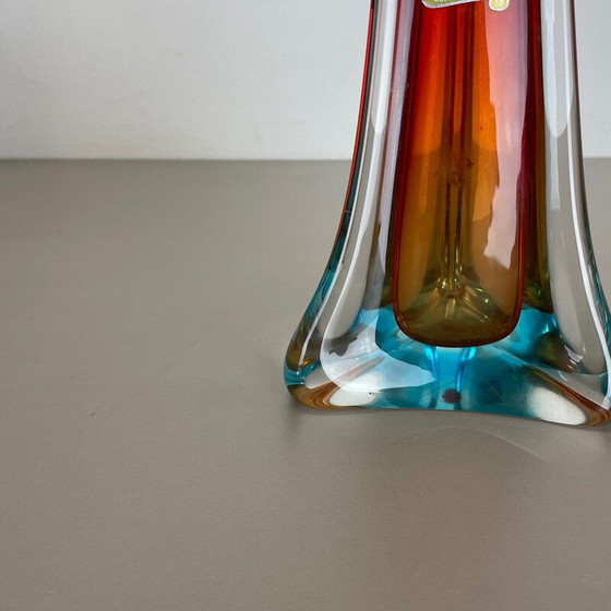 Image 1 of Mehrfarbige Vase aus Muranoglas Sommerso, Italien 1970er Jahre