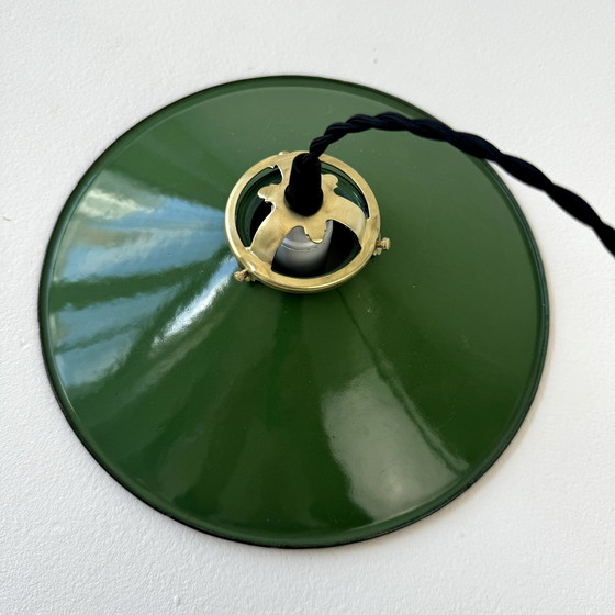 Image 1 of Alte Emaille Hängeleuchte Industrielle Kegelform