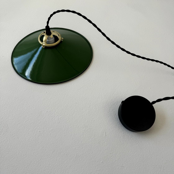 Image 1 of Alte Emaille Hängeleuchte Industrielle Kegelform