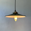 Alte Emaille Hängeleuchte Industrielle Kegelform
