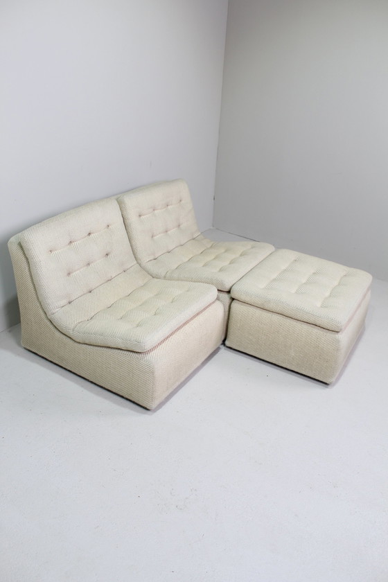 Image 1 of Vintage Beige Modular Sofa, 2-Sitzer - Dux International, 1970er Jahre