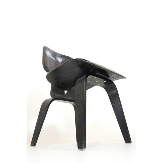 Image 1 of Satz von 4 Vintage-Stühlen aus Holz und Sperrholz von Charles und Ray Eames, 1950er Jahre