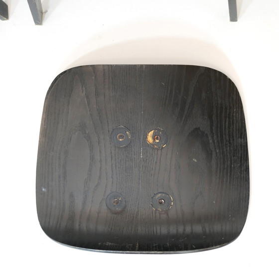 Image 1 of Satz von 4 Vintage-Stühlen aus Holz und Sperrholz von Charles und Ray Eames, 1950er Jahre