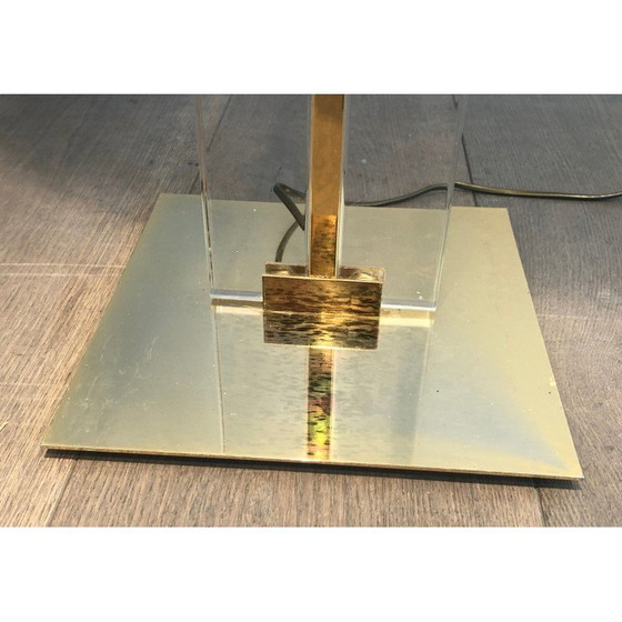 Image 1 of Vintage Stehlampe aus Glas und Messing, 1970