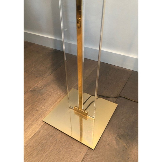 Image 1 of Vintage Stehlampe aus Glas und Messing, 1970