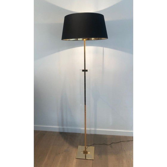 Image 1 of Vintage Stehlampe aus Glas und Messing, 1970